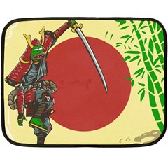 Meme Samurai Artwork Japaneses Two Sides Fleece Blanket (mini) by Cendanart