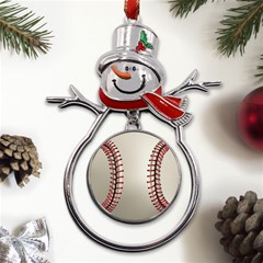 Baseball Metal Snowman Ornament by Ket1n9