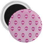 Alien Pattern Pink 3  Magnets Front