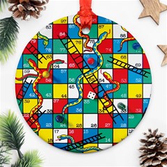 Snakes And Ladders Round Ornament (two Sides) by Ket1n9