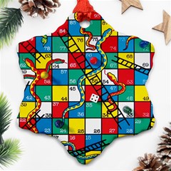 Snakes And Ladders Snowflake Ornament (two Sides) by Ket1n9