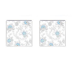 Traditional Art Batik Flower Pattern Cufflinks (square) by Ket1n9