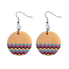 Chevrons Patterns Colorful Stripes Mini Button Earrings by Ket1n9