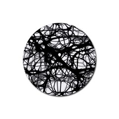 Neurons Brain Cells Brain Structure Rubber Round Coaster (4 Pack) by Ket1n9