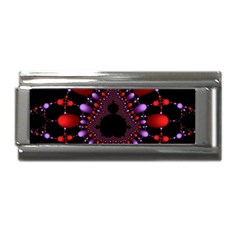 Fractal Red Violet Symmetric Spheres On Black Superlink Italian Charm (9mm) by Ket1n9