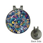 Cartoon Hand Drawn Doodles On The Subject Of Space Style Theme Seamless Pattern Vector Background Hat Clips with Golf Markers Front