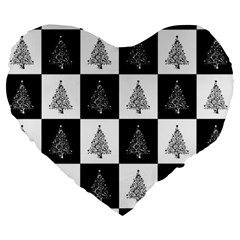 Christmas Tree Xmas Tree Large 19  Premium Heart Shape Cushions by Ket1n9
