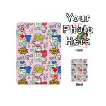 Seamless Pattern With Many Funny Cute Superhero Dinosaurs T-rex Mask Cloak With Comics Style Inscrip Playing Cards 54 Designs (Mini) Front - Diamond9