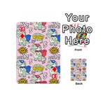 Seamless Pattern With Many Funny Cute Superhero Dinosaurs T-rex Mask Cloak With Comics Style Inscrip Playing Cards 54 Designs (Mini) Front - Diamond10