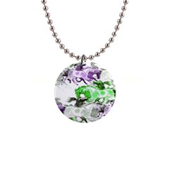 Horse Horses Animal World Green 1  Button Necklace by Ket1n9