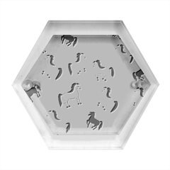 Horses For Courses Pattern Hexagon Wood Jewelry Box by Ket1n9