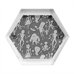 Alien Surface Pattern Hexagon Wood Jewelry Box by Ket1n9