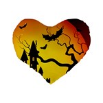 Halloween Night Terrors Standard 16  Premium Heart Shape Cushions Back