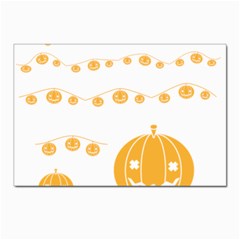 Pumpkin Halloween Deco Garland Postcards 5  X 7  (pkg Of 10) by Ket1n9