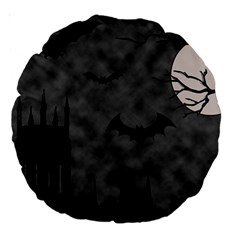 Halloween Background Halloween Scene Large 18  Premium Round Cushions by Ket1n9