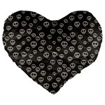 Skull Halloween Background Texture Large 19  Premium Heart Shape Cushions Front