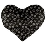 Skull Halloween Background Texture Large 19  Premium Heart Shape Cushions Back