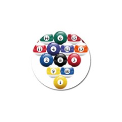 Racked Billiard Pool Balls Golf Ball Marker (10 Pack) by Ket1n9