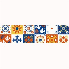 Mexican Talavera Pattern Ceramic Tiles With Flower Leaves Bird Ornaments Traditional Majolica Style Large Bar Mat by Ket1n9