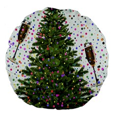 New Year S Eve New Year S Day Large 18  Premium Flano Round Cushions by Ket1n9