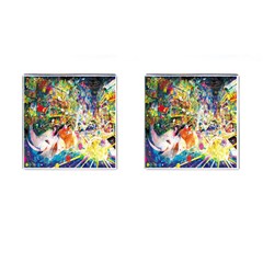 Multicolor Anime Colors Colorful Cufflinks (square) by Ket1n9