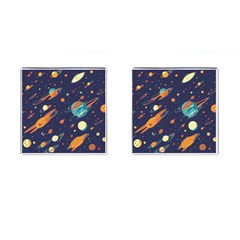 Space Galaxy Planet Universe Stars Night Fantasy Cufflinks (square) by Ket1n9