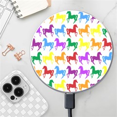 Colorful Horse Background Wallpaper Wireless Fast Charger(white) by Hannah976