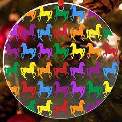 Colorful Horse Background Wallpaper Uv Print Acrylic Ornament Round by Hannah976