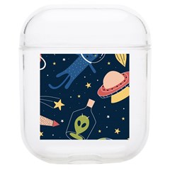 Seamless Pattern With Funny Alien Cat Galaxy Soft Tpu Airpods 1/2 Case by Ndabl3x