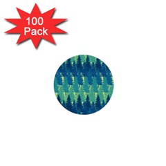 Christmas Trees Pattern Digital Paper Seamless 1  Mini Buttons (100 Pack)  by Ndabl3x