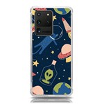 Seamless Pattern With Funny Alien Cat Galaxy Samsung Galaxy S20 Ultra 6.9 Inch TPU UV Case Front