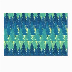 Christmas Trees Pattern Digital Paper Seamless Postcard 4 x 6  (pkg Of 10) by Ndabl3x