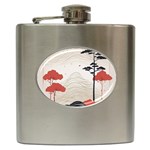 Japanese Nature Spring Garden Hip Flask (6 oz) Front