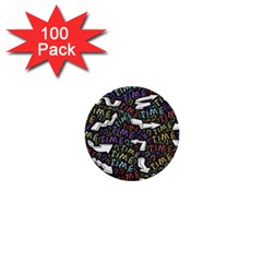 Love Hearts Valentine Red Symbol 1  Mini Buttons (100 Pack)  by Paksenen