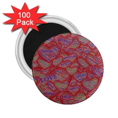 Love Hearts Valentines Connection 2 25  Magnets (100 Pack)  by Paksenen