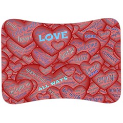 Love Hearts Valentine Red Symbol Velour Seat Head Rest Cushion by Paksenen