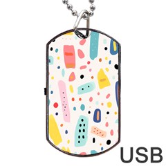 Abstract Seamless Colorful Pattern Dog Tag Usb Flash (one Side) by Ndabl3x