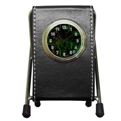 Circuits Circuit Board Green Technology Pen Holder Desk Clock by Ndabl3x