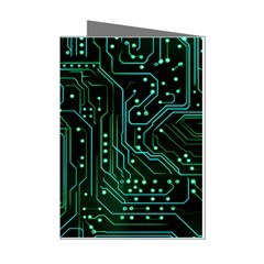 Circuits Circuit Board Green Mini Greeting Cards (pkg Of 8) by Ndabl3x