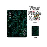 Circuits Circuit Board Green Playing Cards 54 Designs (Mini) Front - Spade2