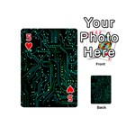 Circuits Circuit Board Green Playing Cards 54 Designs (Mini) Front - Heart5