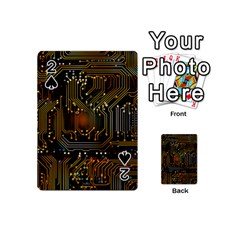 Circuits Circuit Board Orange Technology Playing Cards 54 Designs (mini) by Ndabl3x