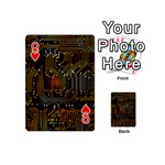 Circuits Circuit Board Orange Technology Playing Cards 54 Designs (Mini) Front - HeartQ