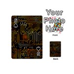 Circuits Circuit Board Orange Technology Playing Cards 54 Designs (Mini) Front - Spade5