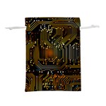 Circuits Circuit Board Orange Technology Lightweight Drawstring Pouch (L) Front