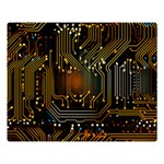 Circuits Circuit Board Orange Technology Premium Plush Fleece Blanket (Large) 80 x60  Blanket Front