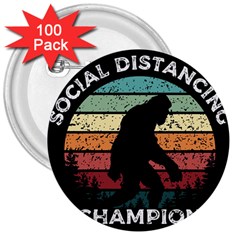 Monster Yeti Social Distance Monkey 3  Buttons (100 Pack)  by Cendanart