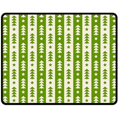 Christmas Green Tree Background Two Sides Fleece Blanket (medium) by Cendanart