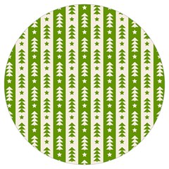 Christmas Green Tree Background Round Trivet by Cendanart