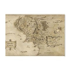 Retro Vintage Gray Map Middle Earth Crystal Sticker (a4) by Cendanart